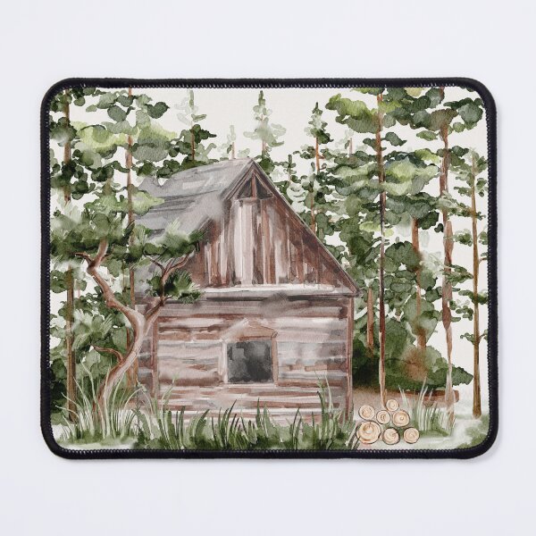 Item preview, Watercolor Wood Cabin designed and sold by Nature Hues.