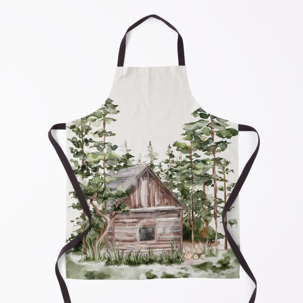 Item preview, Watercolor Wood Cabin designed and sold by Nature Hues.