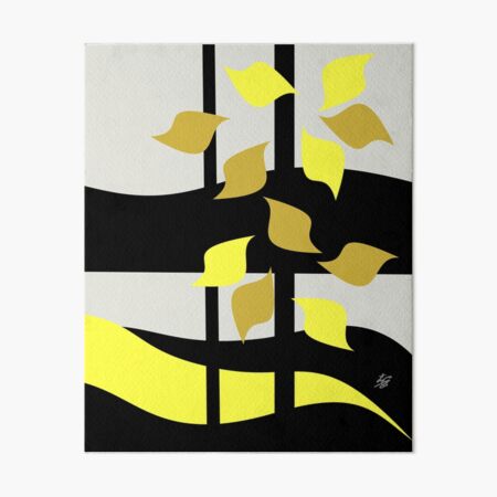 Stylized Falling Leaves Landscape Abstract Art Board Print