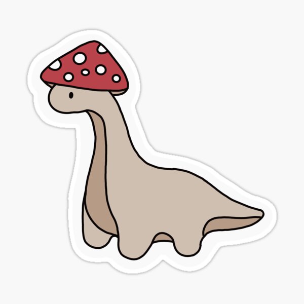 Cute Dinosaur Sticker | Dino Mushroom Hat | Dinosaur Vinyl Sticker | Dino  Decals | Cute Vinyl Stickers | Vinyl Stickers | Die Cut Sticker