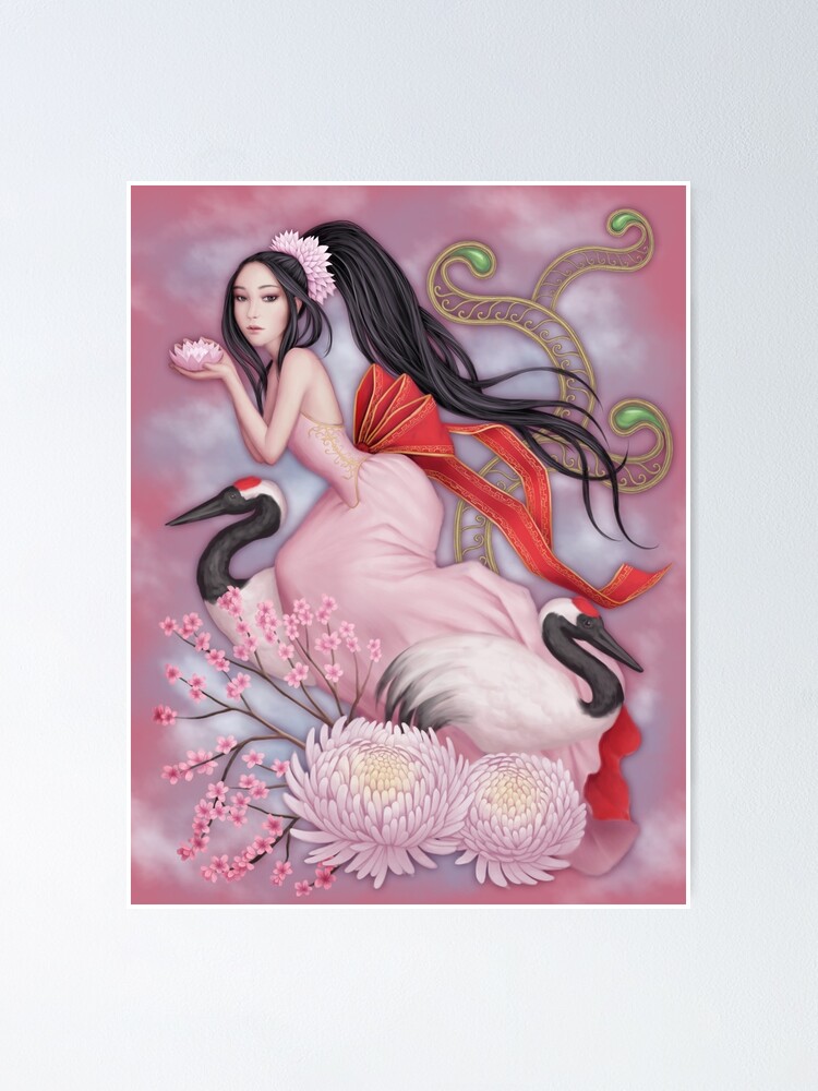 Pastel Kwan Yin Goddess and Lotus Flower Art Canvas - Reflections