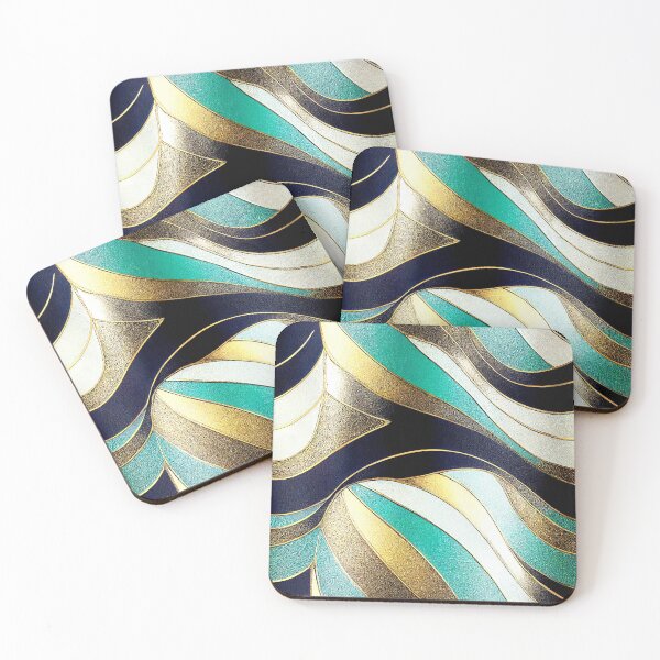 Item preview, Abstract gold green and black stripes decoration luxury vibe designed and sold by MrLacarte.