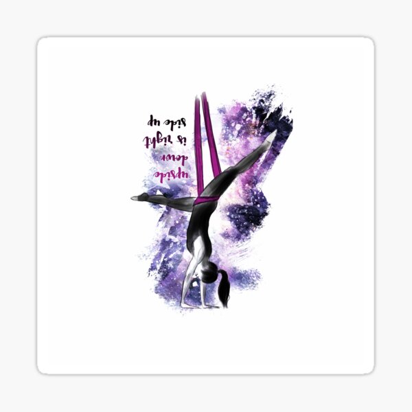 flying colors 06 // aerial. yoga. love. Sticker