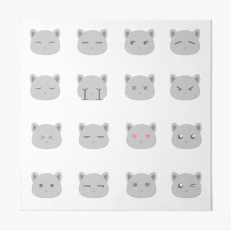 Angry Gray cat Emoji Photographic Print for Sale by MasBlangkon-Art