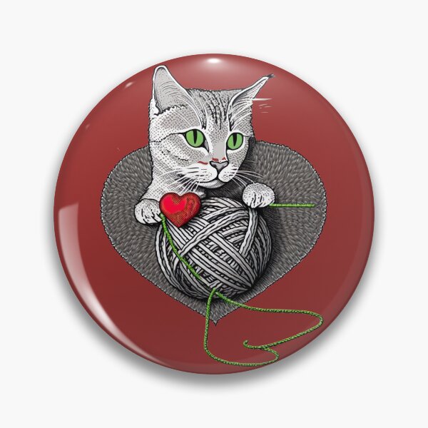 Item preview, Egyptian Mau Cat Akhenaten playing with yarn with heart shapes designed and sold by Vaporboy1994.
