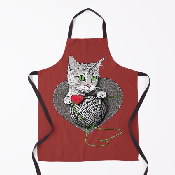 Item preview, Egyptian Mau Cat Akhenaten playing with yarn with heart shapes designed and sold by Vaporboy1994.