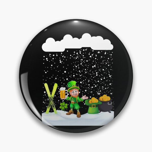 Item preview, St patricks Day snow Ski on St Patricks day snowfall and snowflakes  designed and sold by Artstastic.