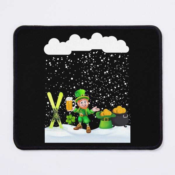 Item preview, St patricks Day snow Ski on St Patricks day snowfall and snowflakes designed and sold by Artstastic.