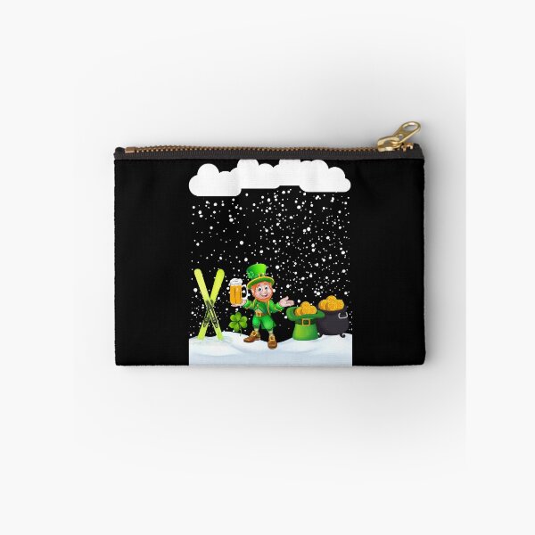 Item preview, St patricks Day snow Ski on St Patricks day snowfall and snowflakes  designed and sold by Artstastic.