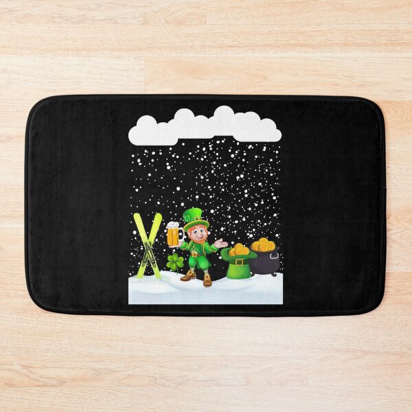 Item preview, St patricks Day snow Ski on St Patricks day snowfall and snowflakes  designed and sold by Artstastic.