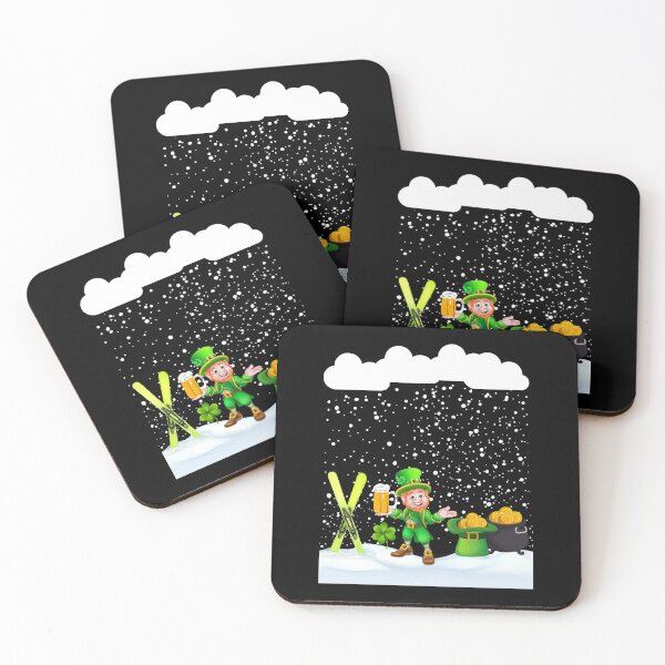 Item preview, St patricks Day snow Ski on St Patricks day snowfall and snowflakes  designed and sold by Artstastic.