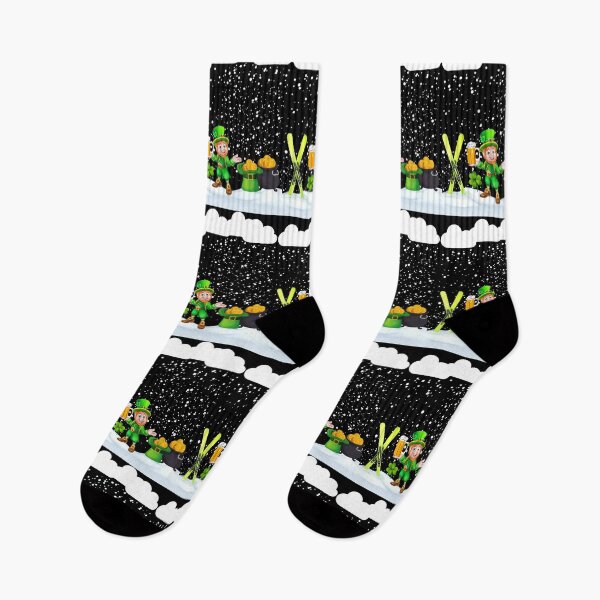 Item preview, St patricks Day snow Ski on St Patricks day snowfall and snowflakes  designed and sold by Artstastic.