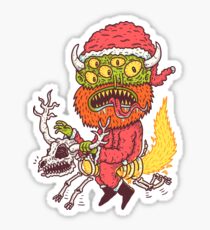 Monster Santa Sticker