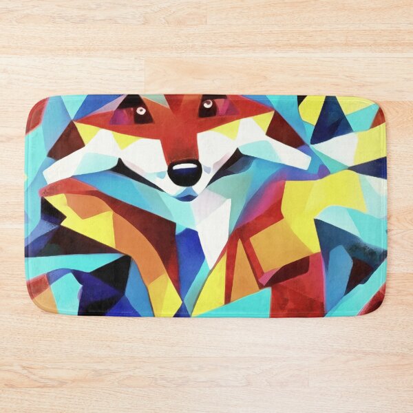 Item preview, Red Fox Running Through Water Geometric Art Style designed and sold by taiche.