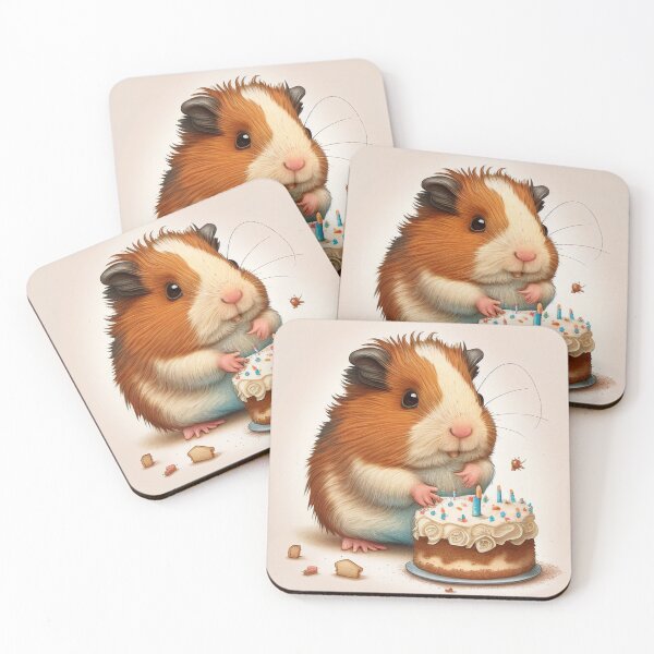 Item preview, Cute Guinea Pig with Brithday Cake designed and sold by ArielAutoArt.