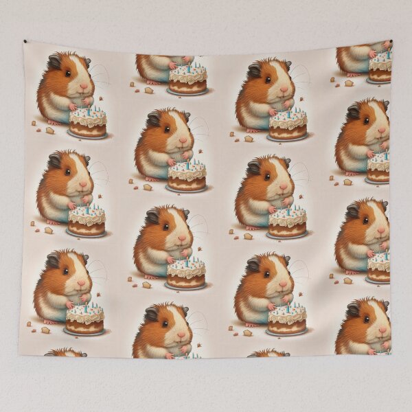 Item preview, Cute Guinea Pig with Brithday Cake designed and sold by ArielAutoArt.