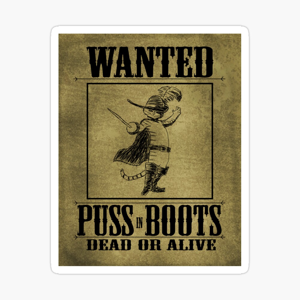 Puss in boots wanted poster