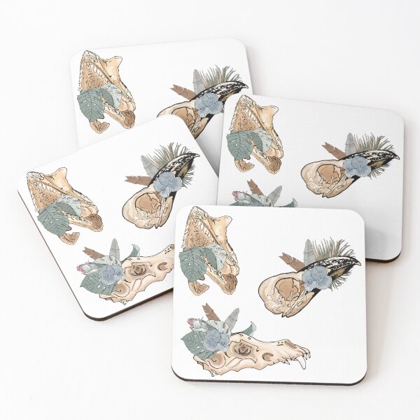 Item preview, Animal skeleton in tropical flowers and leaves designed and sold by Anastasiia Yurevych.