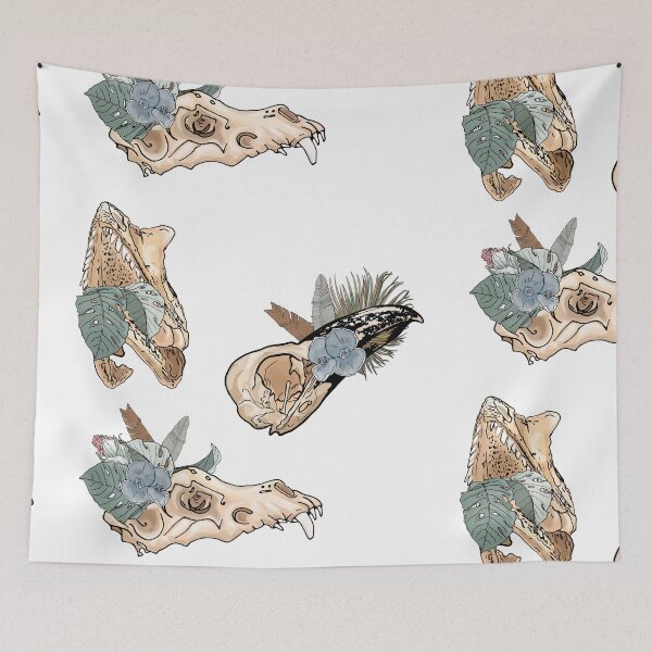 Item preview, Animal skeleton in tropical flowers and leaves designed and sold by Anastasiia Yurevych.