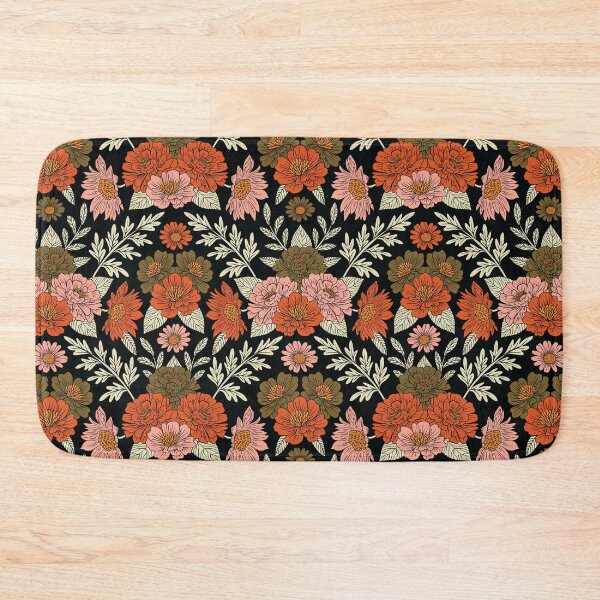 Item preview, Orange, Pink & Olive Green Dark Floral designed and sold by somecallmebeth.