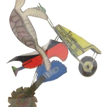 Artwork thumbnail, Turtle Riding A Motor Bike by HowardHsArt