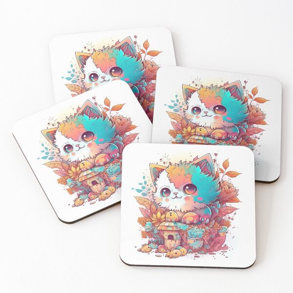 Item preview, cute colorful cat designed and sold by ffkj09.