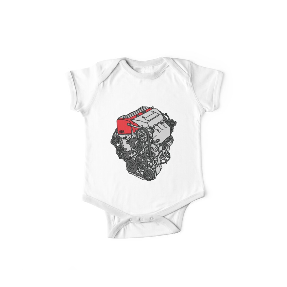 Honda Civic Type R Ep3 K20a Engine One Piece Short Sleeve By Nut