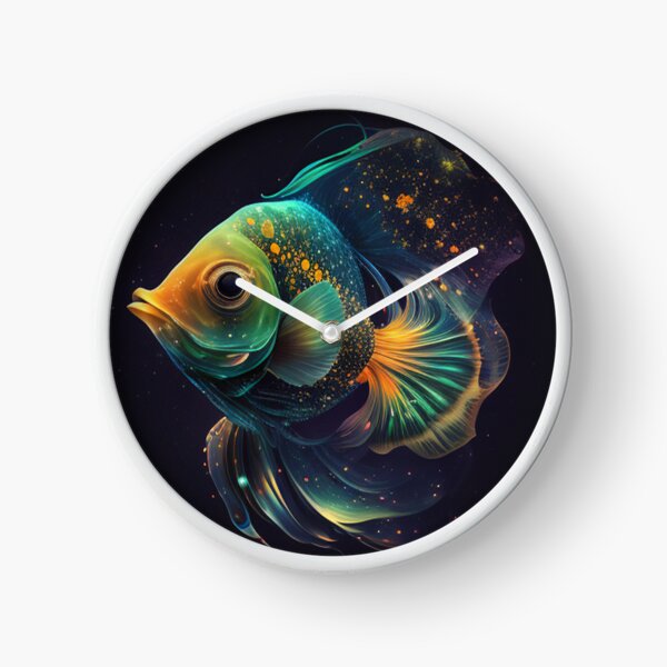 Bright Coloured Fish Shoal Mantel Clock Personalised By IGstudio