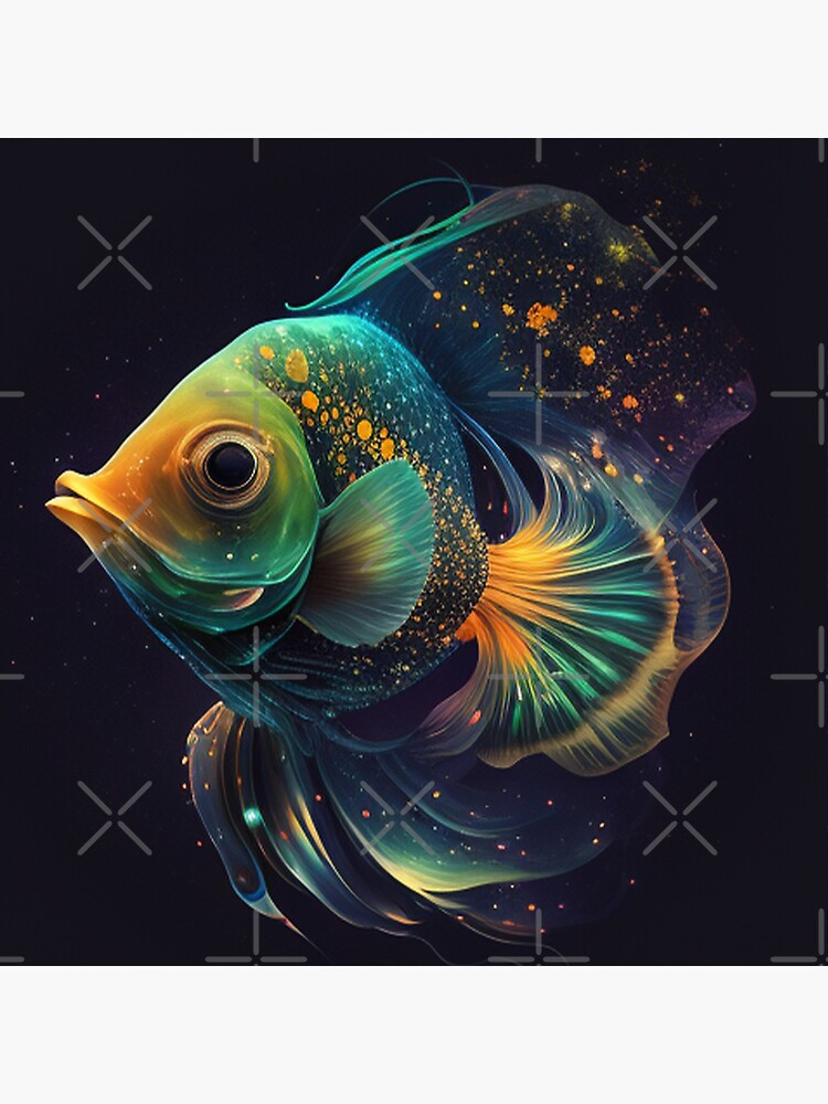 Poster autocollant Illustrations de poissons colorés aquarelle