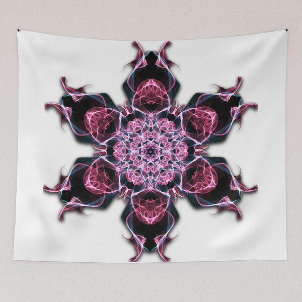 Item preview, psychedelic geometric mandala pink & blue lighted designed designed and sold by TrippyNature.