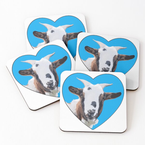 Item preview, Blue Heart Goat Face designed and sold by CannoliCritters.