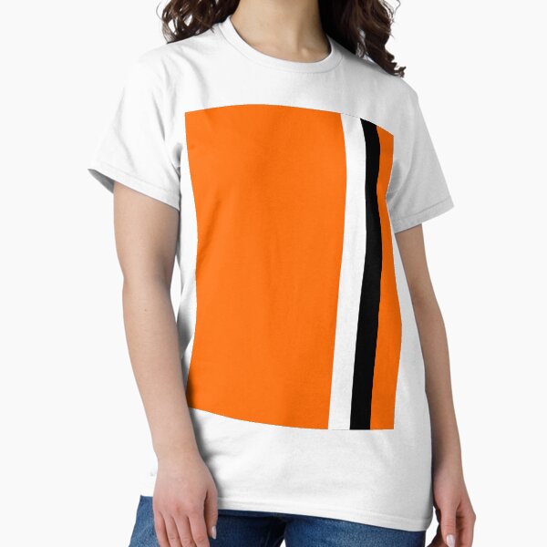 Vista previa del artículo con la obra «Luton Town Retro Home 1973 -74 Barras naranjas y blancas y negras», diseñado y vendido por Sporting Colour.