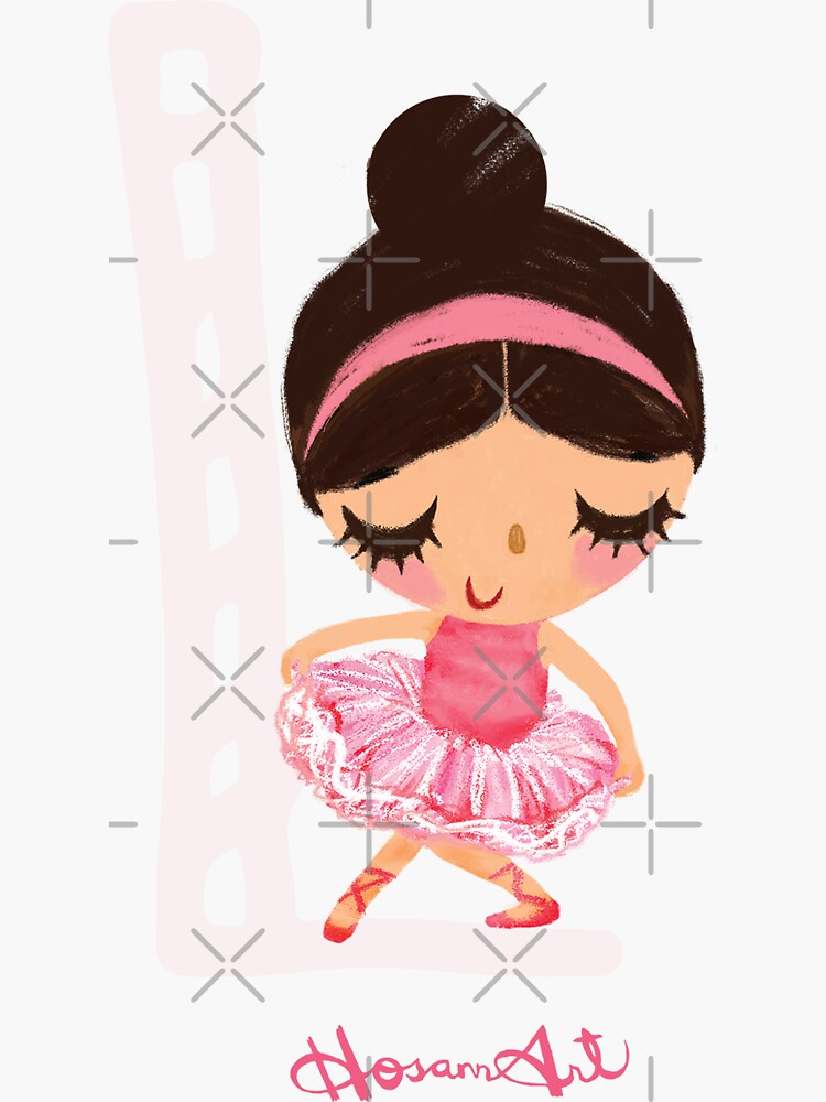 Thumbnail 3 of 3, Sticker, Cute Ballerina Girl Dancing with Letter L designed and sold by hosannart.