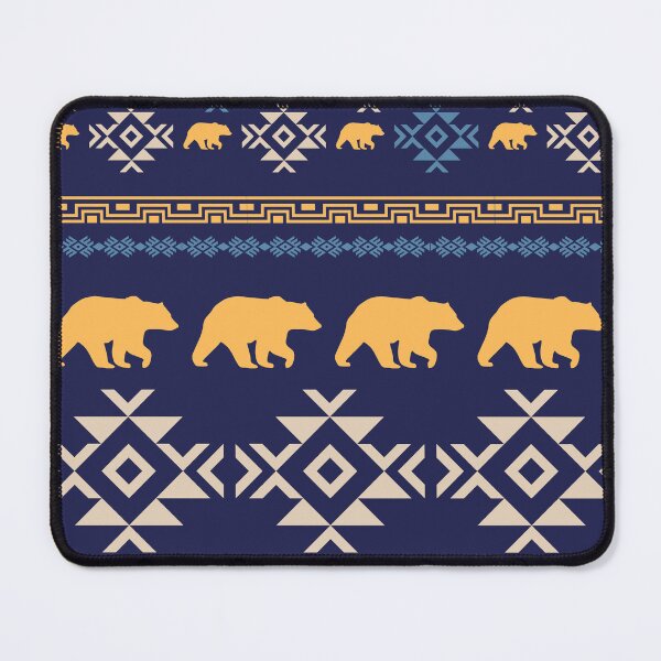Item preview, Trendy Indigo&Honeycomb Bear Pattern designed and sold by LifeNonchalant.