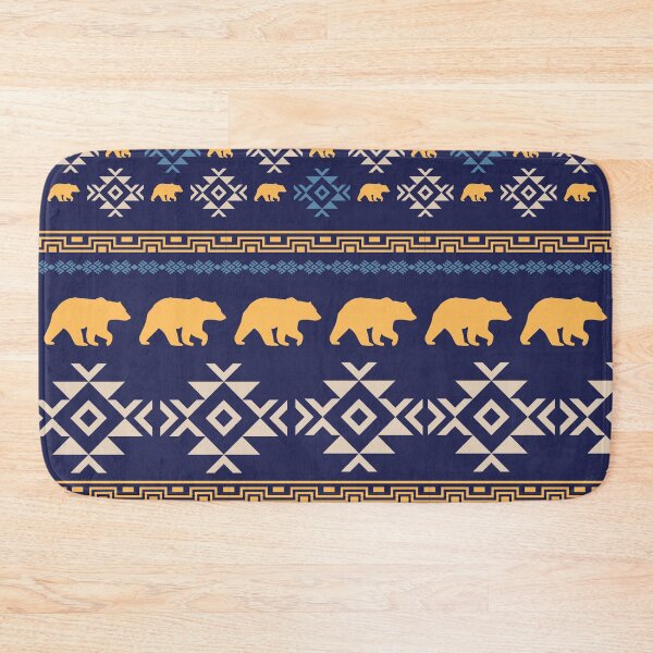 Item preview, Trendy Indigo&Honeycomb Bear Pattern designed and sold by LifeNonchalant.