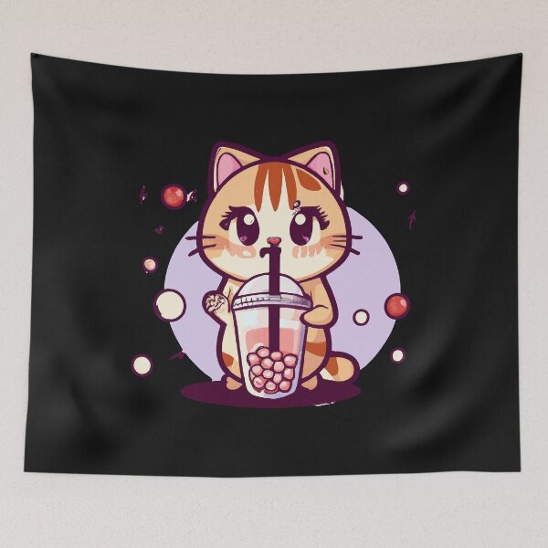 Item preview, Anime Cat Drink Bubble Tea designed and sold by Colorful Dreams.