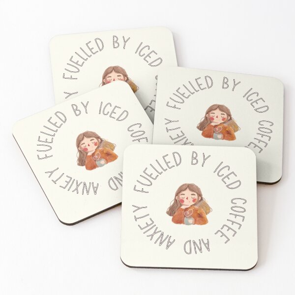 Item preview, Fuelled by iced coffee and anxiety designed and sold by FrescoNat.