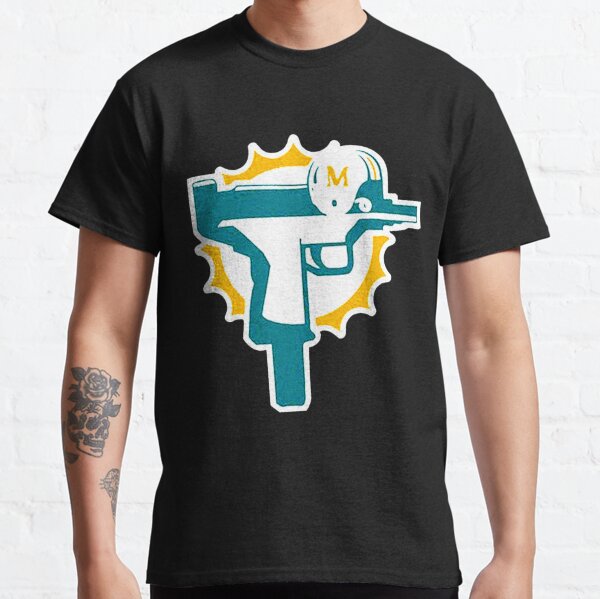 Dolphins Uzi Gun T Shirt Football Jersey Funny T Shirt 100% Cotton