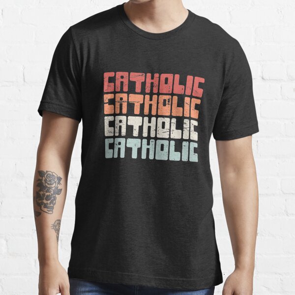 Retro 70s CATHOLIC Text Essential T-Shirt