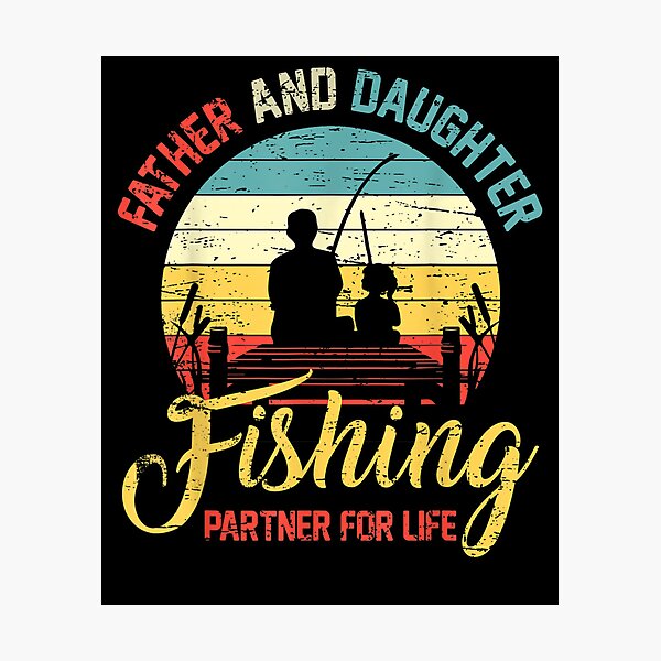 Father Daughter Fishing Photographic Prints for Sale
