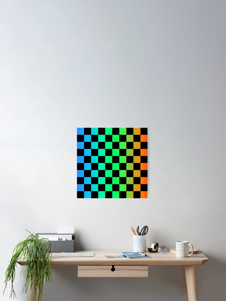 Thumbnail 2 of 3, Poster, Gradient Checkered Pattern designed and sold by Patternawy.
