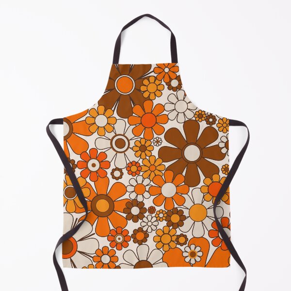 Item preview, Retro Garden Flowers Vintage 70s Brown and Orange Floral Pattern designed and sold by kierkegaard.