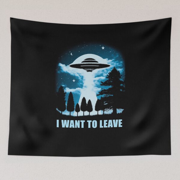 Item preview, I want to leave ufo voluntary alien abduction shirt designed and sold by polygrafix.