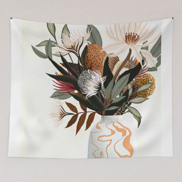 Item preview, Australian Native Flowers, vase, neutrals, organic, modern, florals, pale colors designed and sold by chrissyink.
