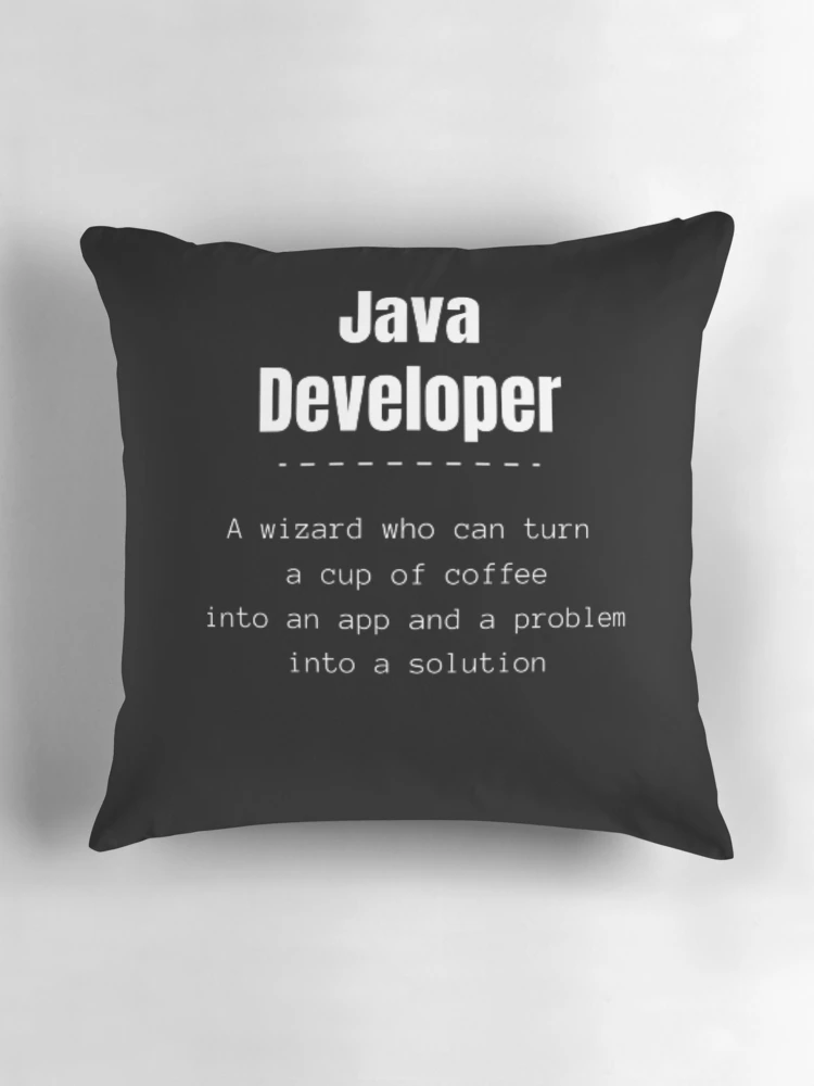 Thumbnail 3 of 4, Pillow, Java developer, programmer designed and sold by TeePassion.
