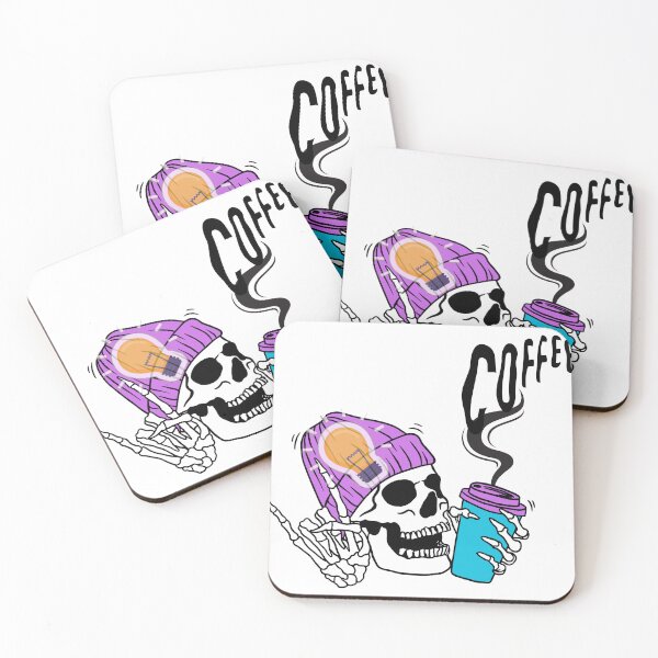 Item preview, Skull Drinking Coffee designed and sold by JollyJars.