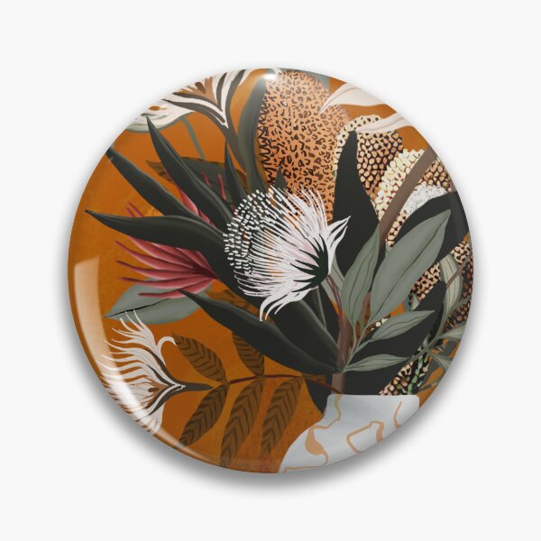 Item preview, Australian native flowers on rust, warm colors, nature, neutrals designed and sold by chrissyink.