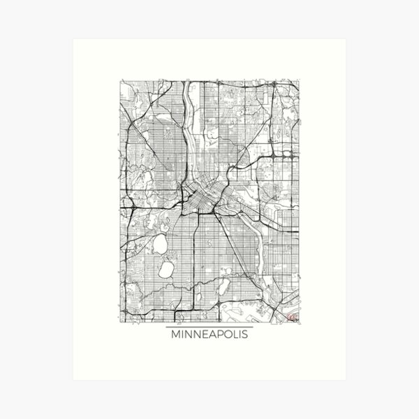 Item preview, Minneapolis Map Minimal designed and sold by HubertRoguski.