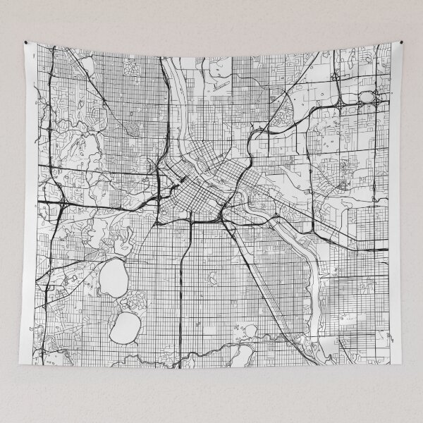 Item preview, Minneapolis Map Minimal designed and sold by HubertRoguski.