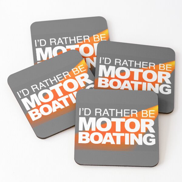 Item preview, Id Rather Be Motor Boating Grey Orange designed and sold by ChristinasMess.